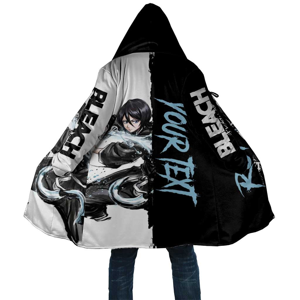 Personalized Rukia Kuchiki Cloak Ink Splash Anime Brush Style