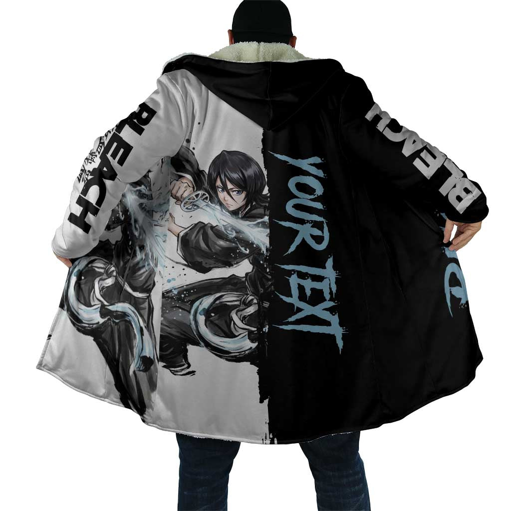 Personalized Rukia Kuchiki Cloak Ink Splash Anime Brush Style