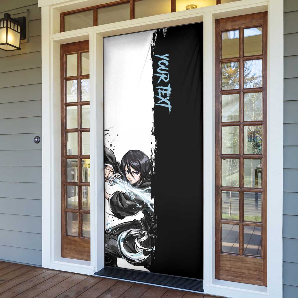 Personalized Rukia Kuchiki Door Cover Ink Splash Anime Brush Style