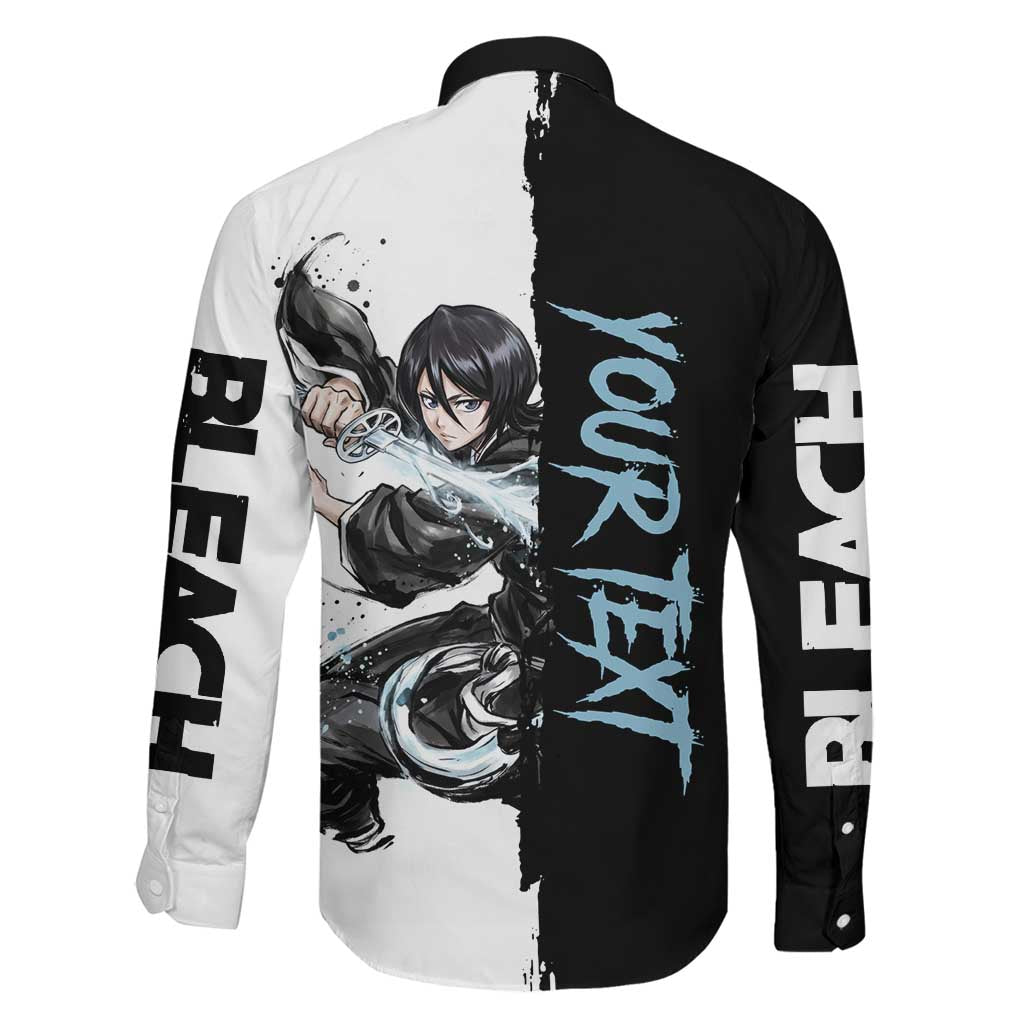 Personalized Rukia Kuchiki Family Matching Off Shoulder Short Dress and Hawaiian Shirt Ink Splash Anime Brush Style