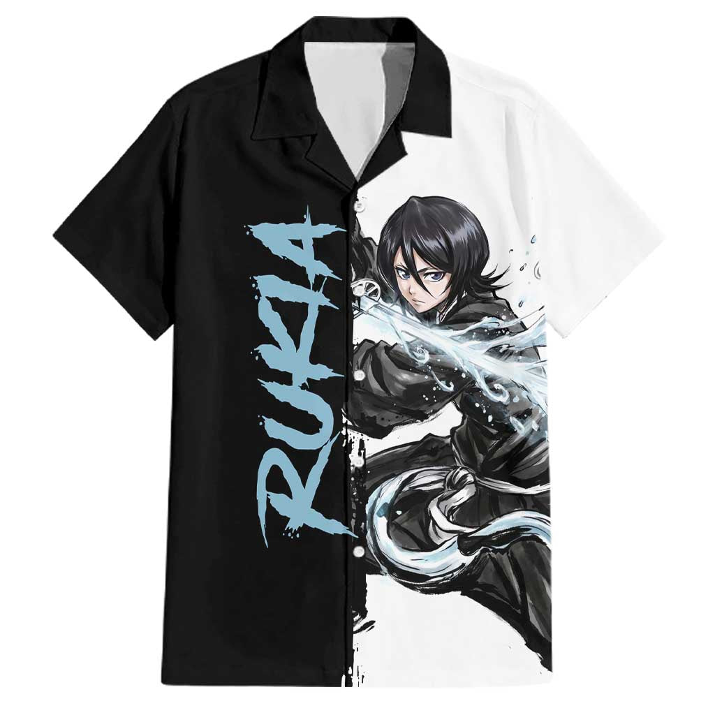 Personalized Rukia Kuchiki Family Matching Puletasi and Hawaiian Shirt Ink Splash Anime Brush Style