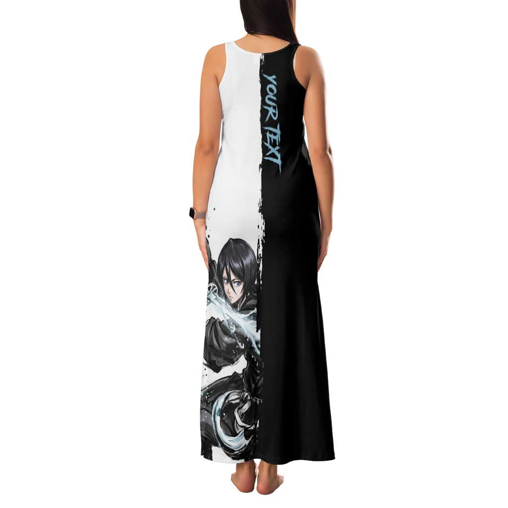 Personalized Rukia Kuchiki Family Matching Tank Maxi Dress and Hawaiian Shirt Ink Splash Anime Brush Style