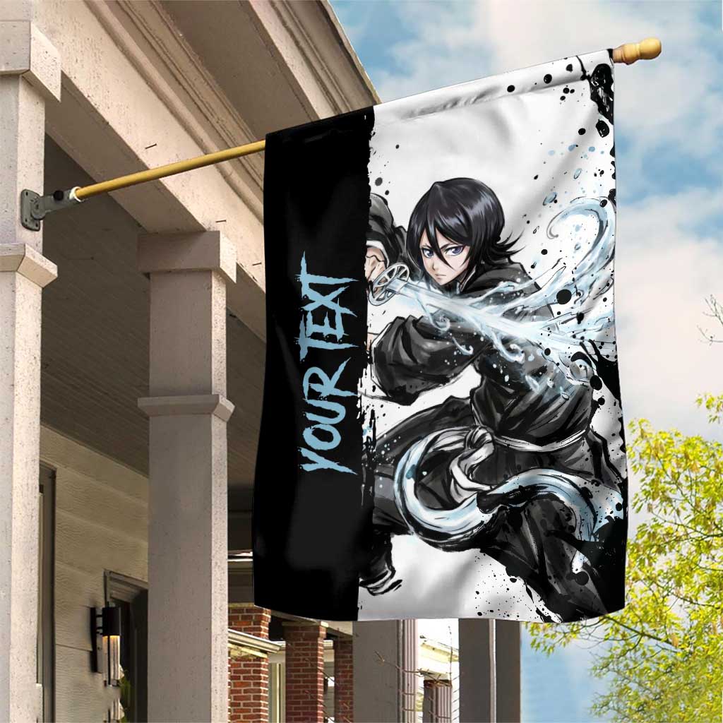 Personalized Rukia Kuchiki Garden Flag Ink Splash Anime Brush Style