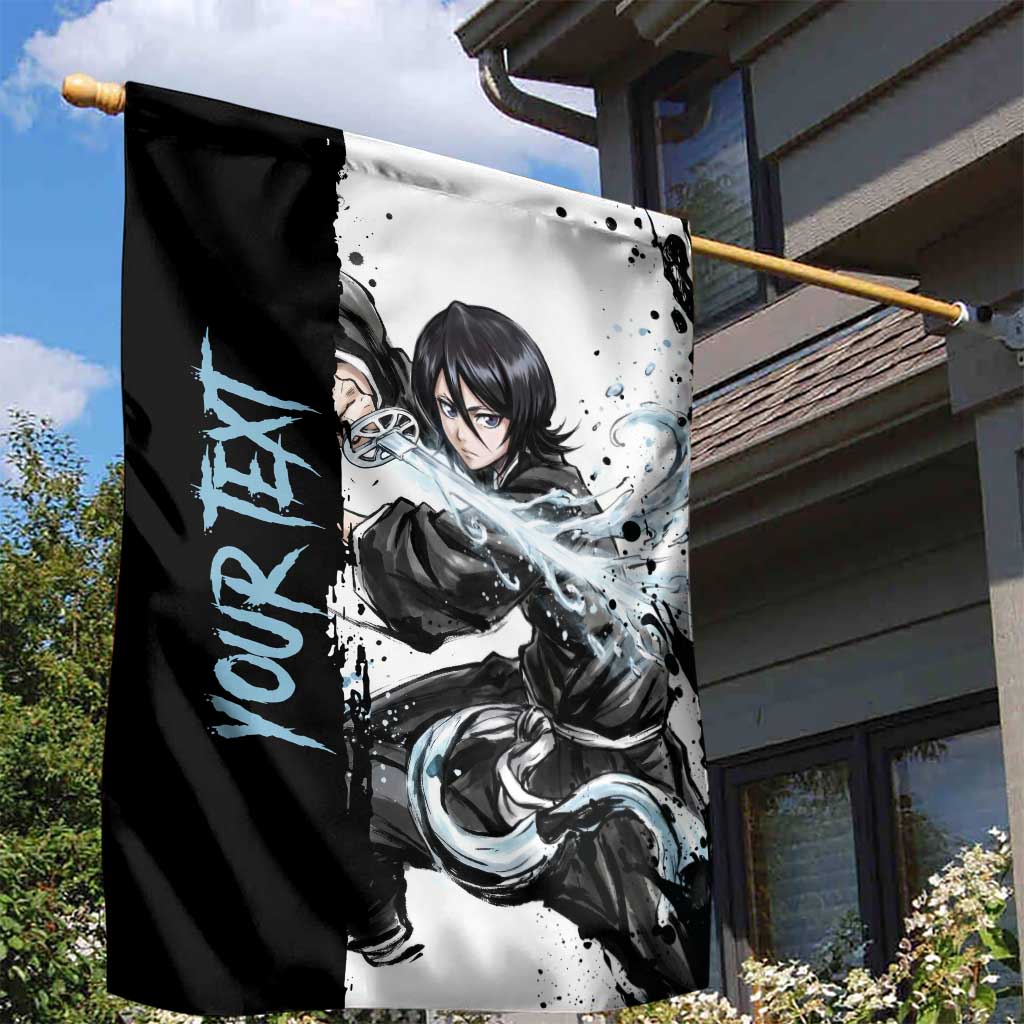 Personalized Rukia Kuchiki Garden Flag Ink Splash Anime Brush Style