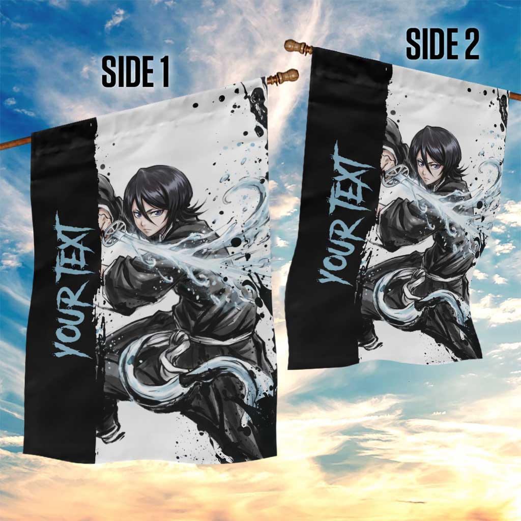 Personalized Rukia Kuchiki Garden Flag Ink Splash Anime Brush Style
