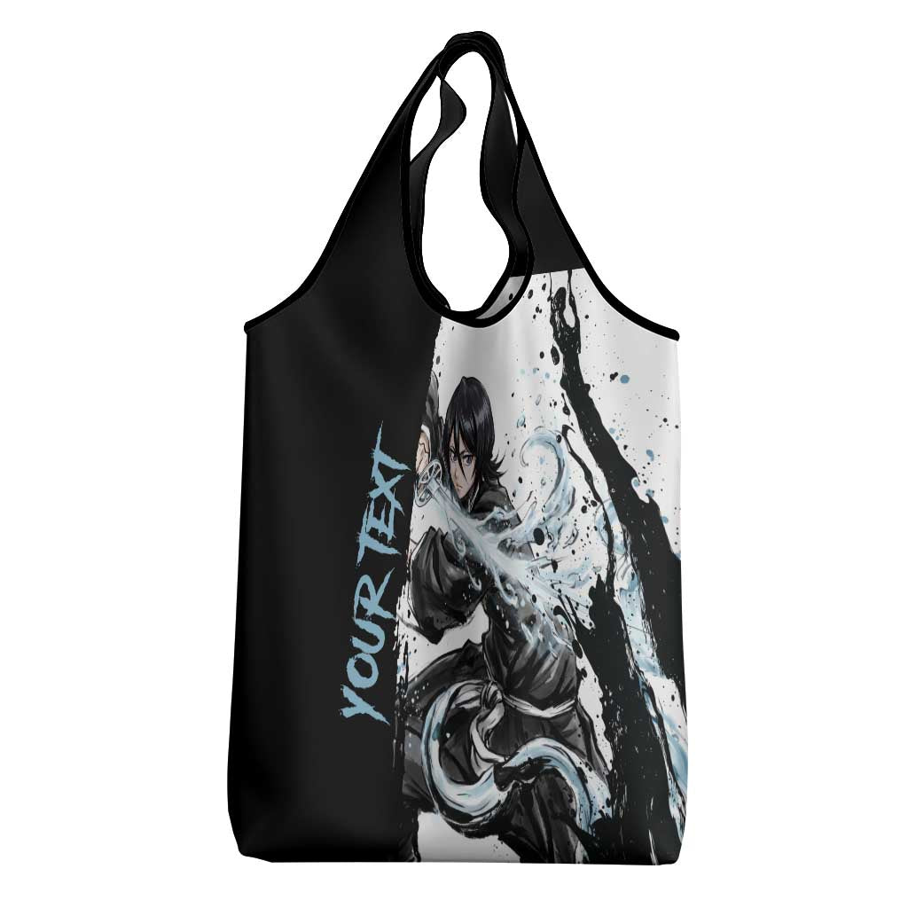 Personalized Rukia Kuchiki Grocery Bag Ink Splash Anime Brush Style