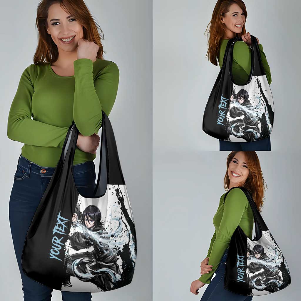 Personalized Rukia Kuchiki Grocery Bag Ink Splash Anime Brush Style
