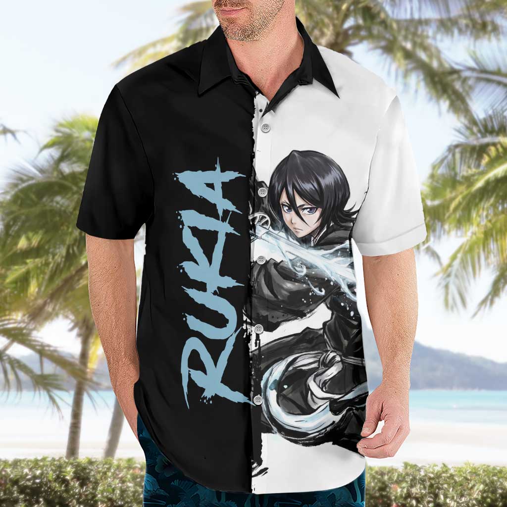 Personalized Rukia Kuchiki Hawaiian Shirt Ink Splash Anime Brush Style