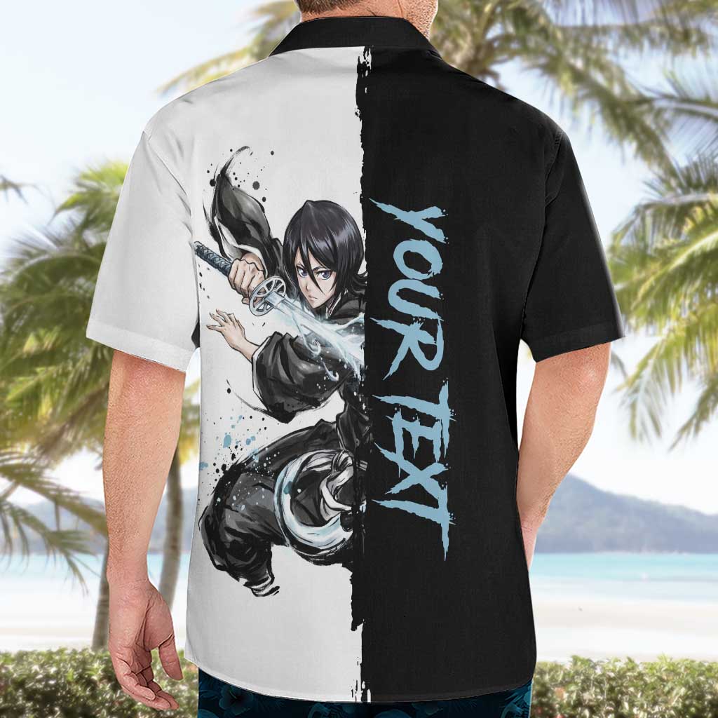 Personalized Rukia Kuchiki Hawaiian Shirt Ink Splash Anime Brush Style
