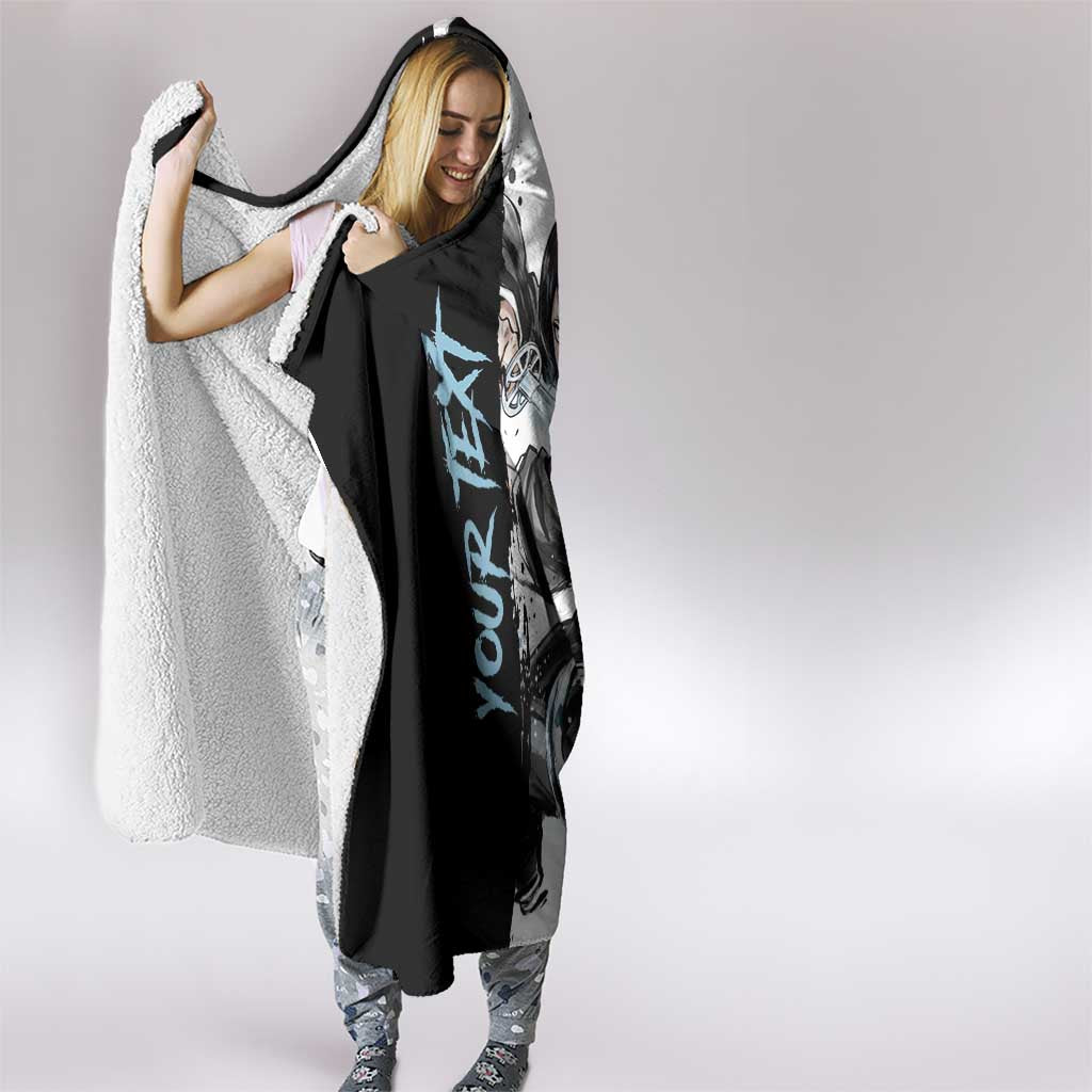 Personalized Rukia Kuchiki Hooded Blanket Ink Splash Anime Brush Style