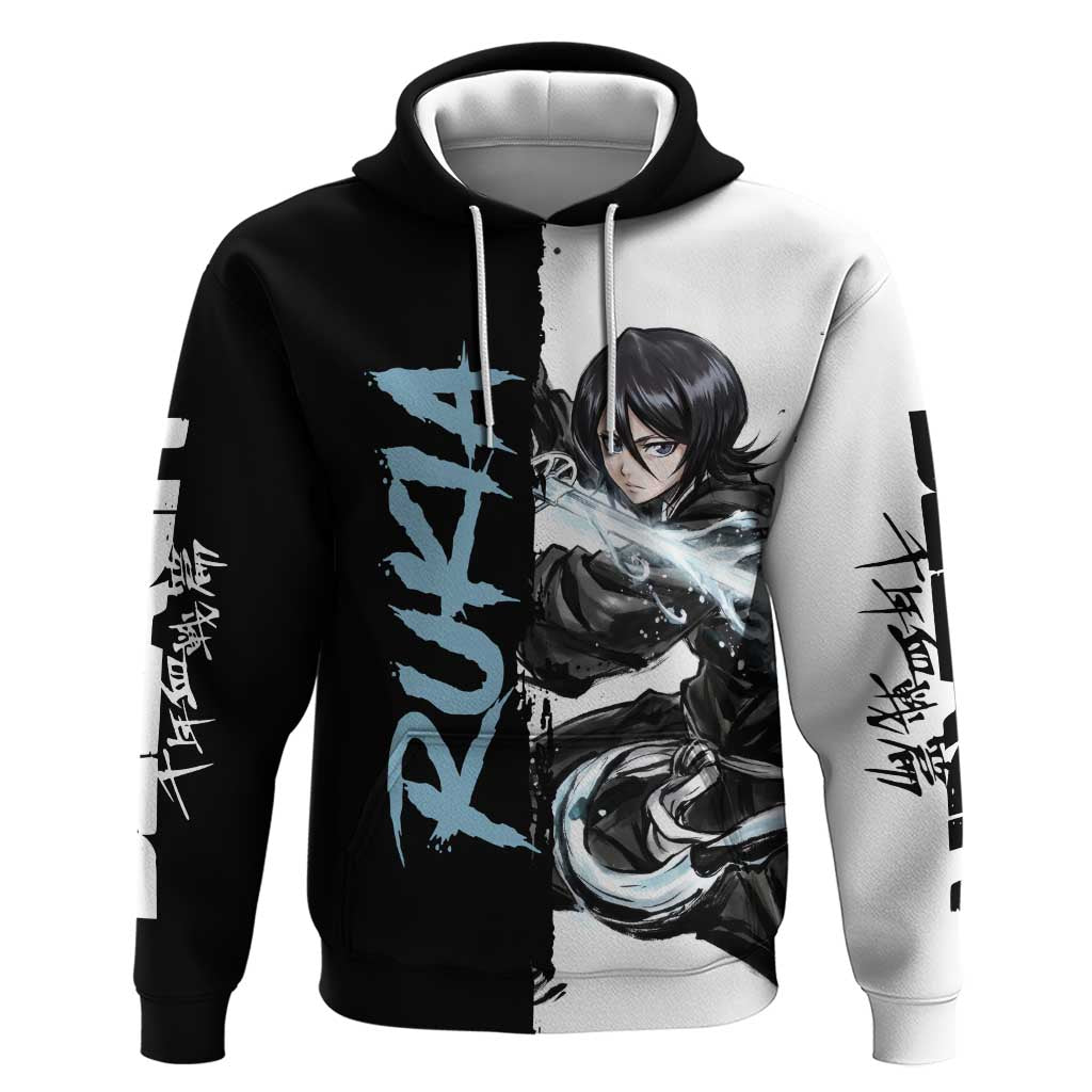 Personalized Rukia Kuchiki Hoodie Ink Splash Anime Brush Style