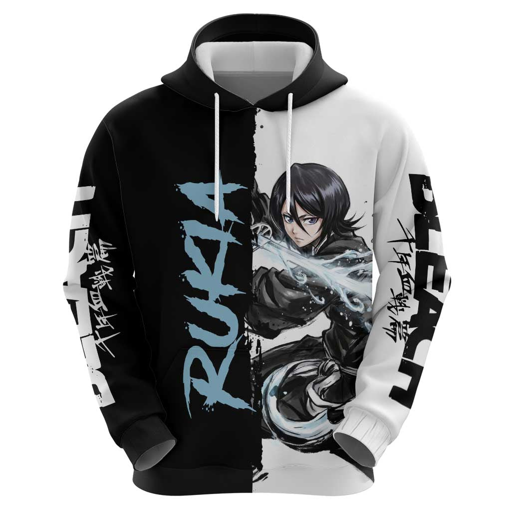 Personalized Rukia Kuchiki Hoodie Ink Splash Anime Brush Style