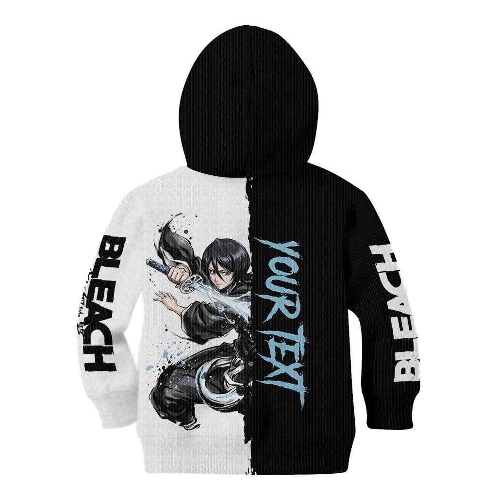 Personalized Rukia Kuchiki Kid Hoodie Ink Splash Anime Brush Style
