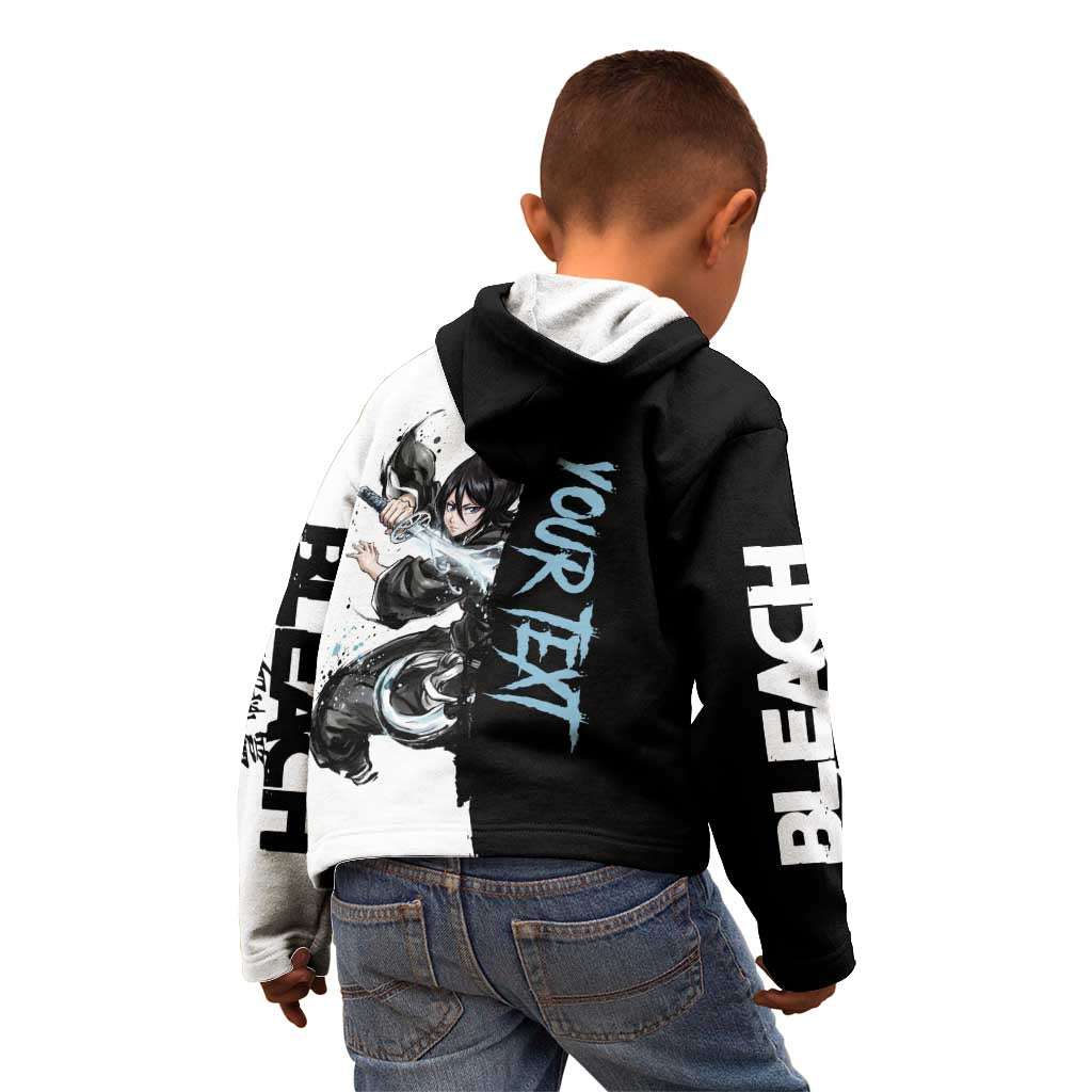 Personalized Rukia Kuchiki Kid Hoodie Ink Splash Anime Brush Style
