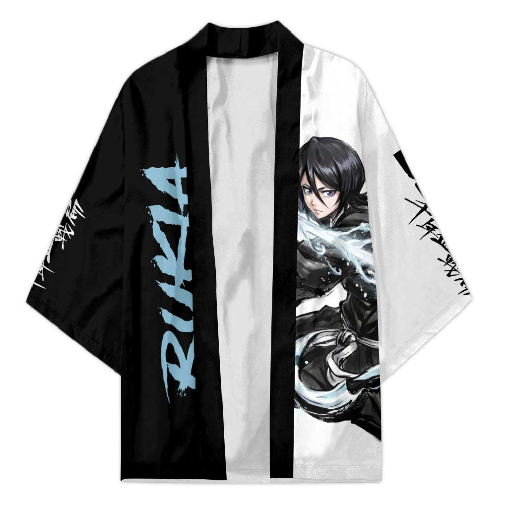 Personalized Rukia Kuchiki Kimono Ink Splash Anime Brush Style