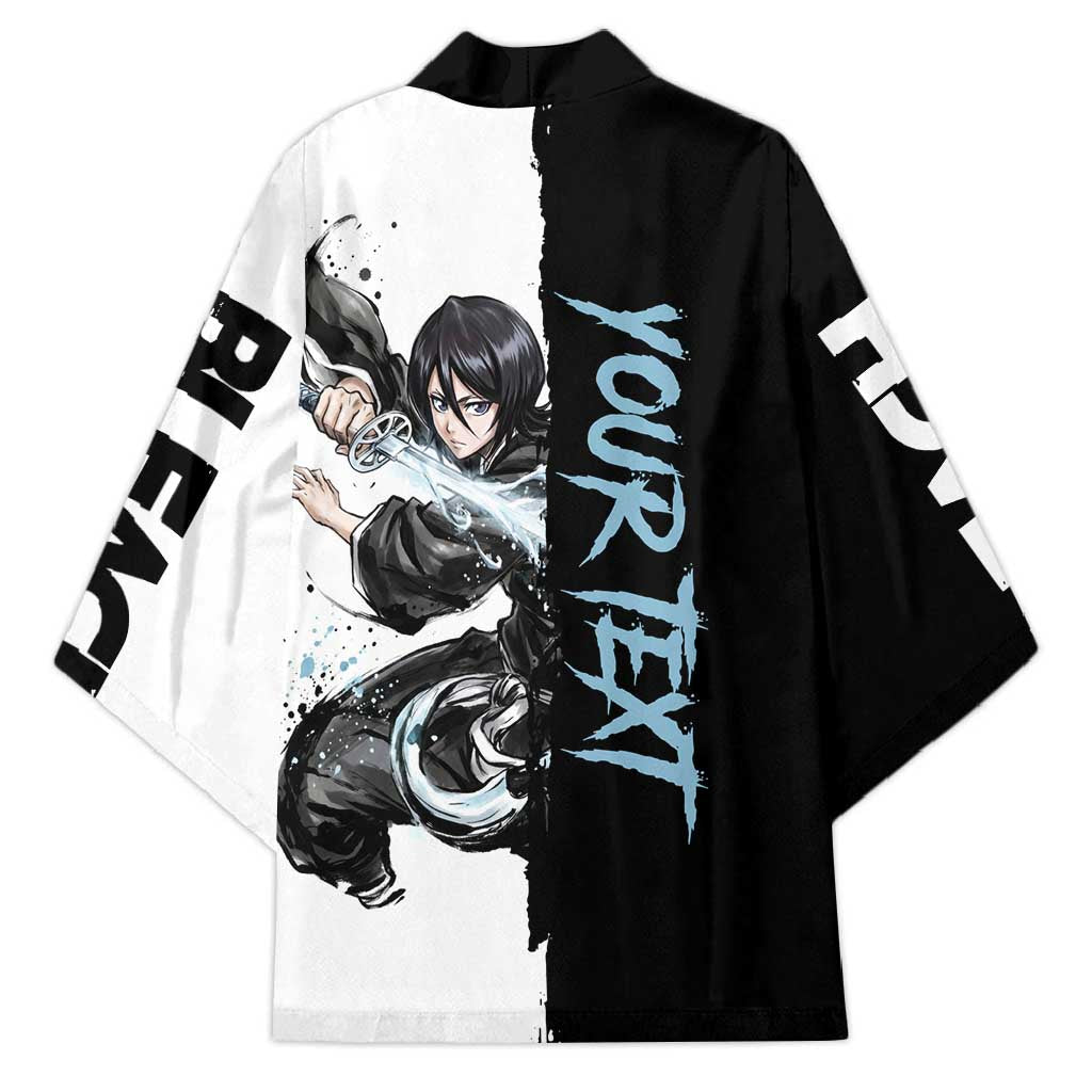 Personalized Rukia Kuchiki Kimono Ink Splash Anime Brush Style