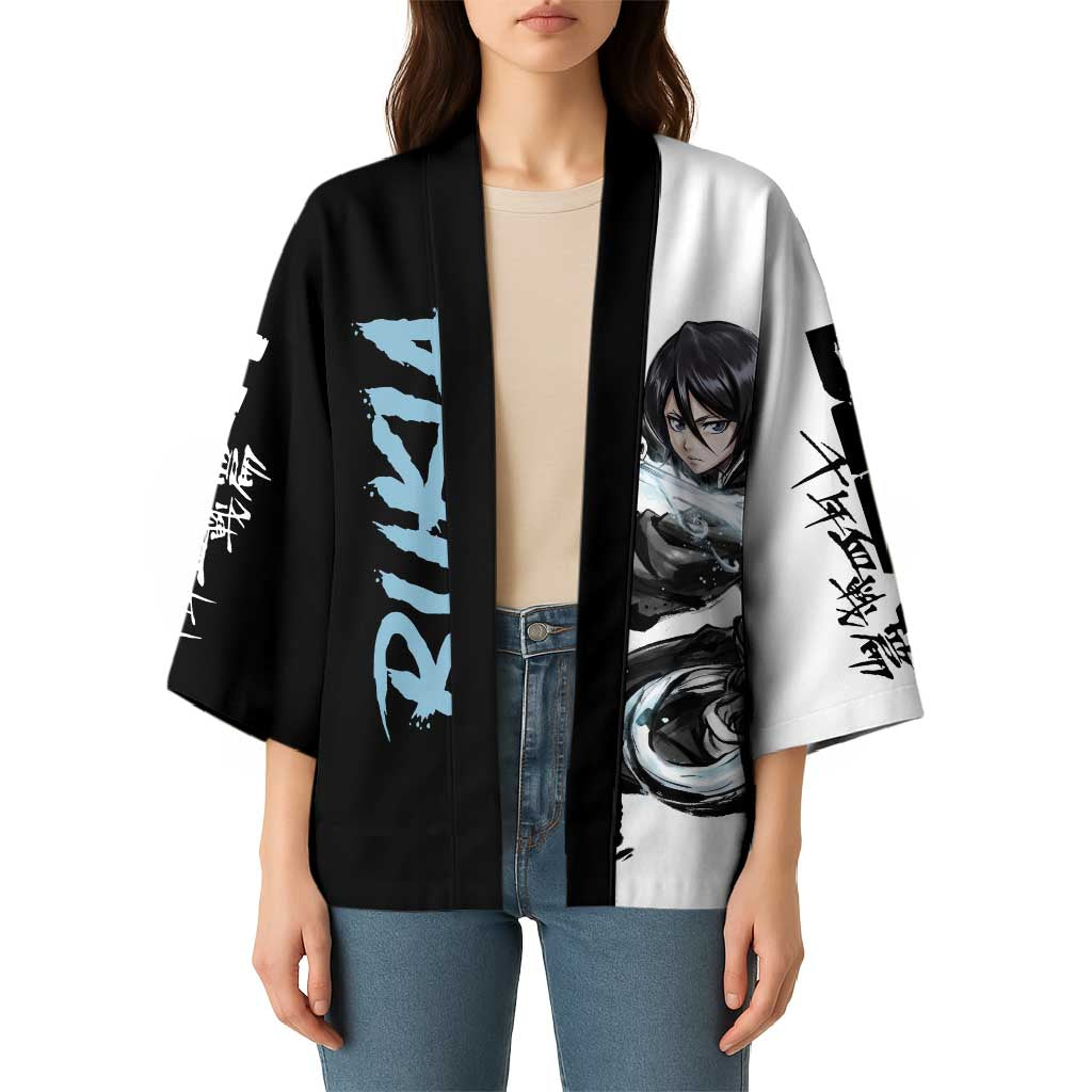 Personalized Rukia Kuchiki Kimono Ink Splash Anime Brush Style