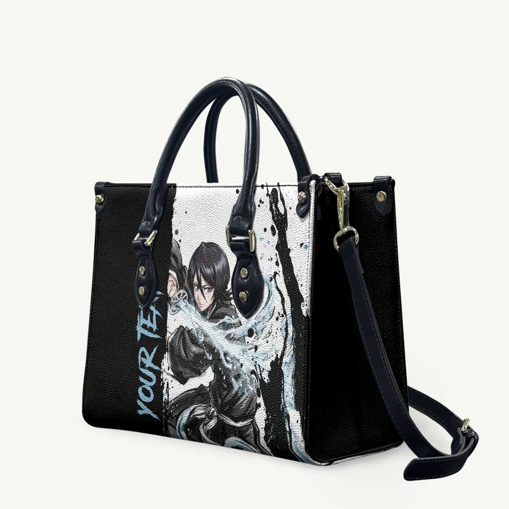 Personalized Rukia Kuchiki Leather Bag Ink Splash Anime Brush Style