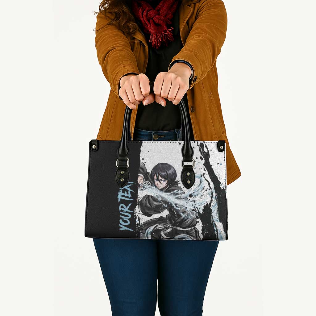 Personalized Rukia Kuchiki Leather Bag Ink Splash Anime Brush Style