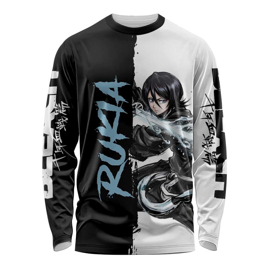 Personalized Rukia Kuchiki Long Sleeve Shirt Ink Splash Anime Brush Style