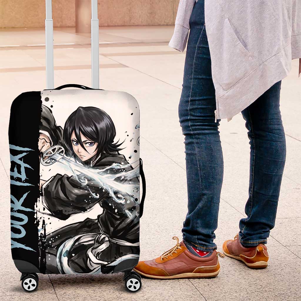 Personalized Rukia Kuchiki Luggage Cover Ink Splash Anime Brush Style