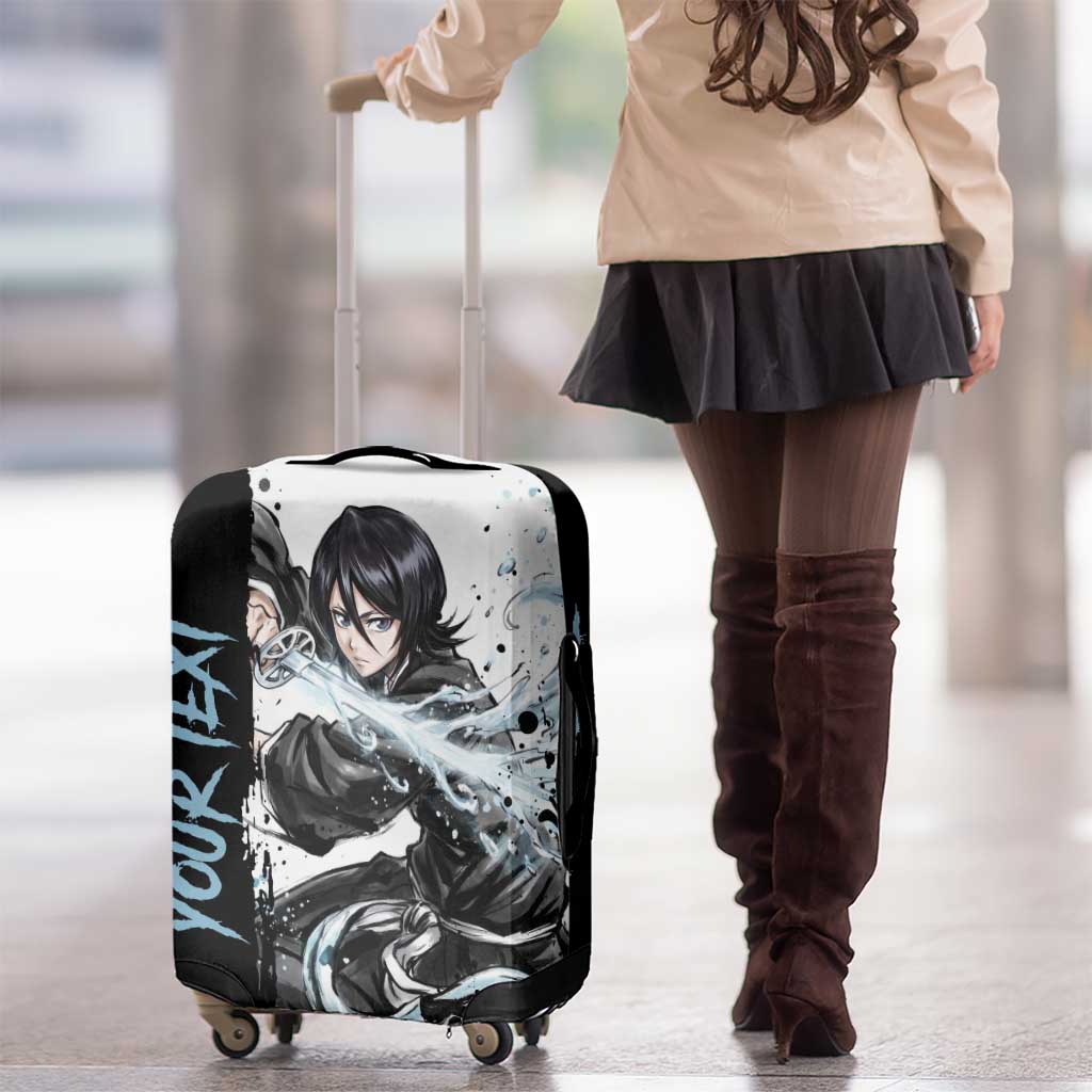 Personalized Rukia Kuchiki Luggage Cover Ink Splash Anime Brush Style