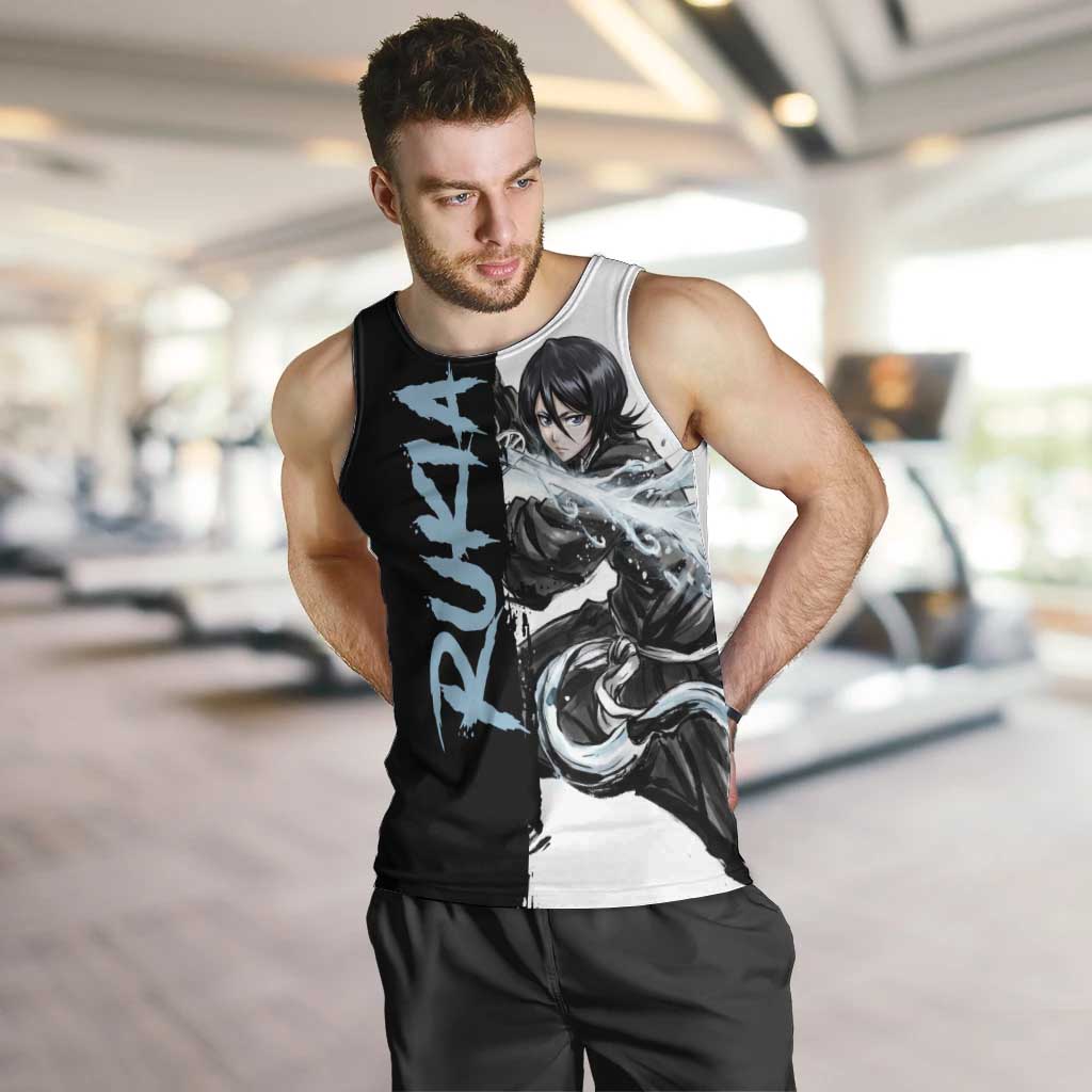 Personalized Rukia Kuchiki Men Tank Top Ink Splash Anime Brush Style