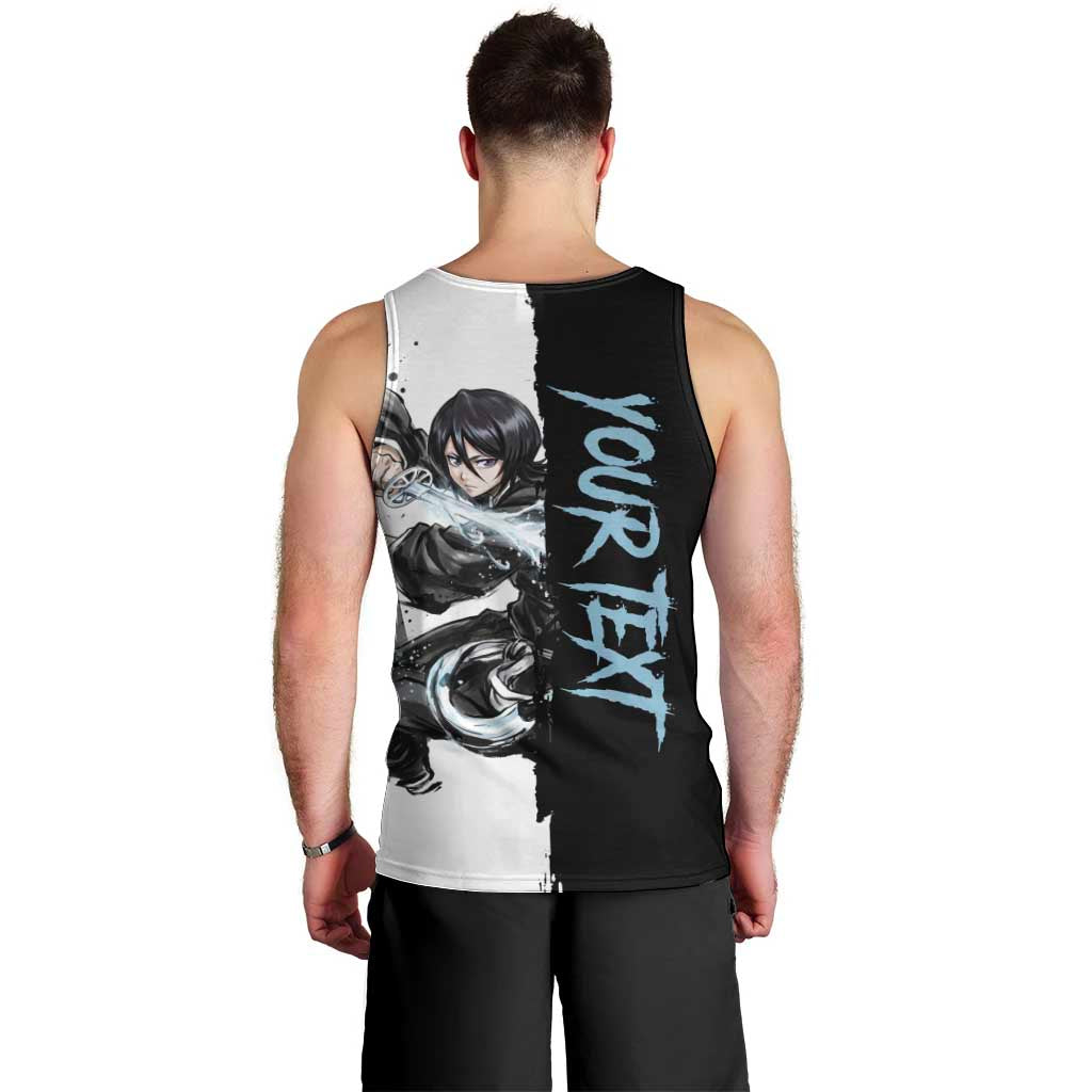 Personalized Rukia Kuchiki Men Tank Top Ink Splash Anime Brush Style
