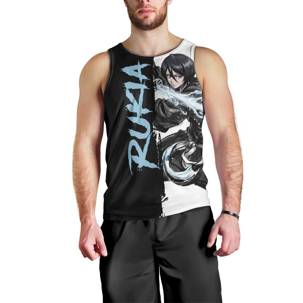 Personalized Rukia Kuchiki Men Tank Top Ink Splash Anime Brush Style