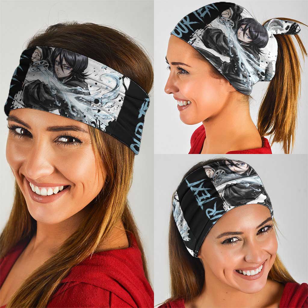 Personalized Rukia Kuchiki Neck Gaiter Ink Splash Anime Brush Style