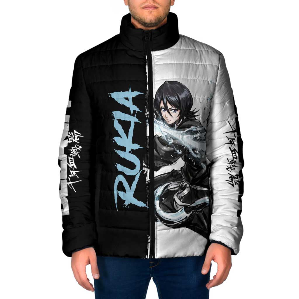 Personalized Rukia Kuchiki Padded Jacket Ink Splash Anime Brush Style
