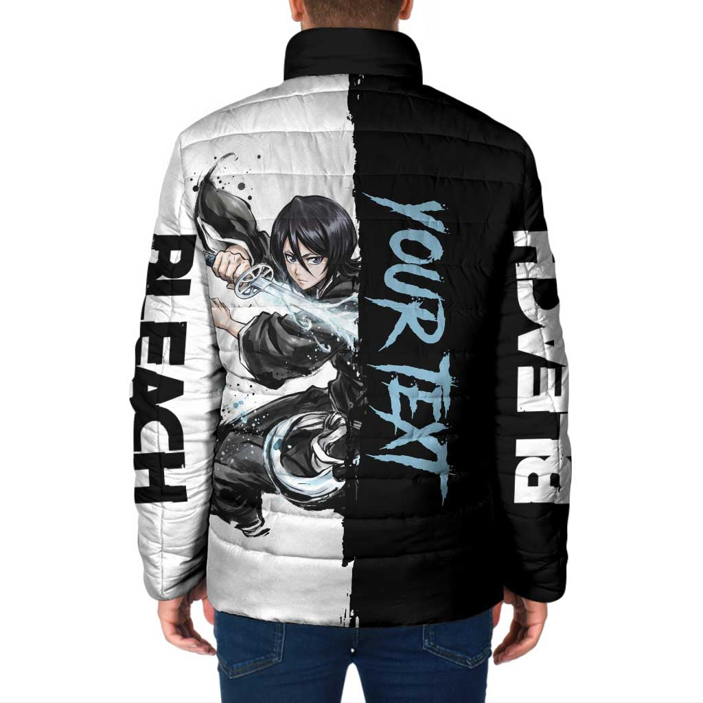 Personalized Rukia Kuchiki Padded Jacket Ink Splash Anime Brush Style