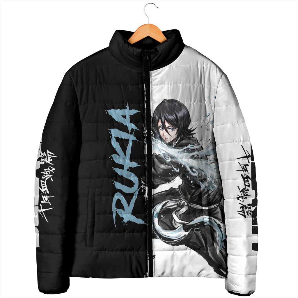Personalized Rukia Kuchiki Padded Jacket Ink Splash Anime Brush Style
