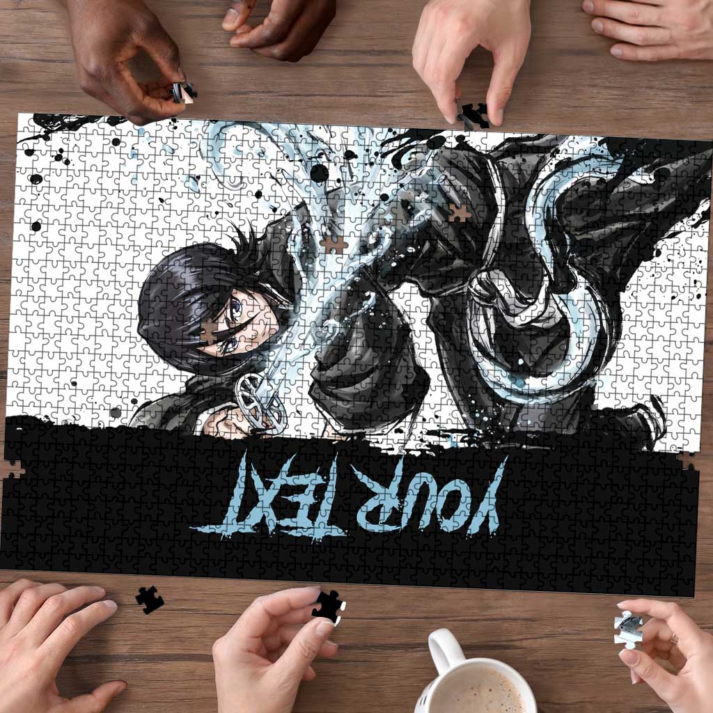 Personalized Rukia Kuchiki Puzzle Ink Splash Anime Brush Style