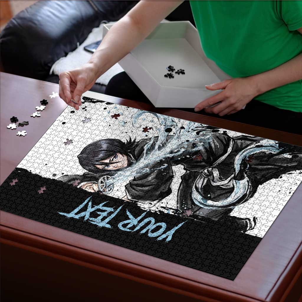 Personalized Rukia Kuchiki Puzzle Ink Splash Anime Brush Style