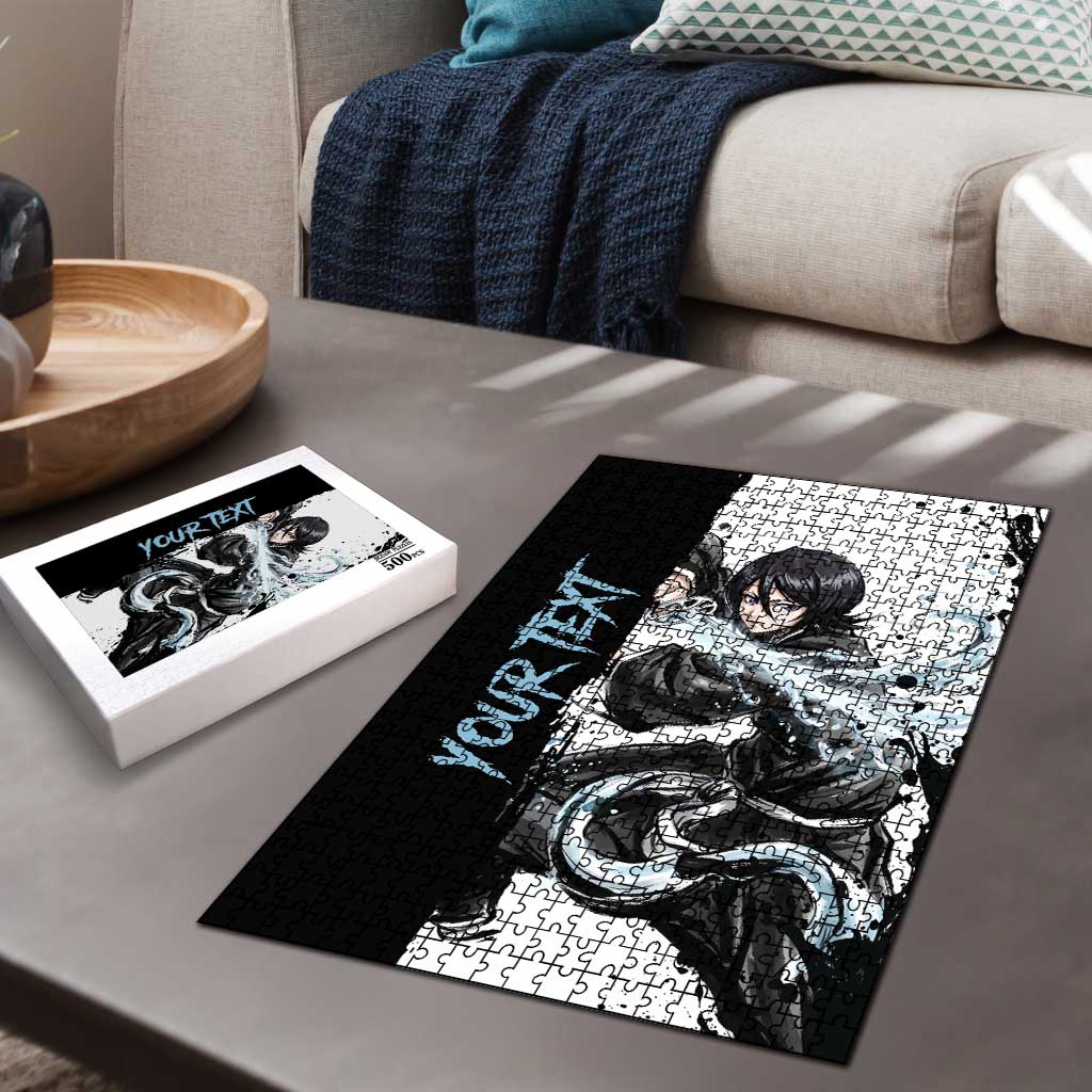 Personalized Rukia Kuchiki Puzzle Ink Splash Anime Brush Style