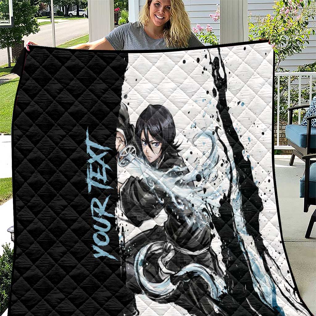 Personalized Rukia Kuchiki Quilt Ink Splash Anime Brush Style