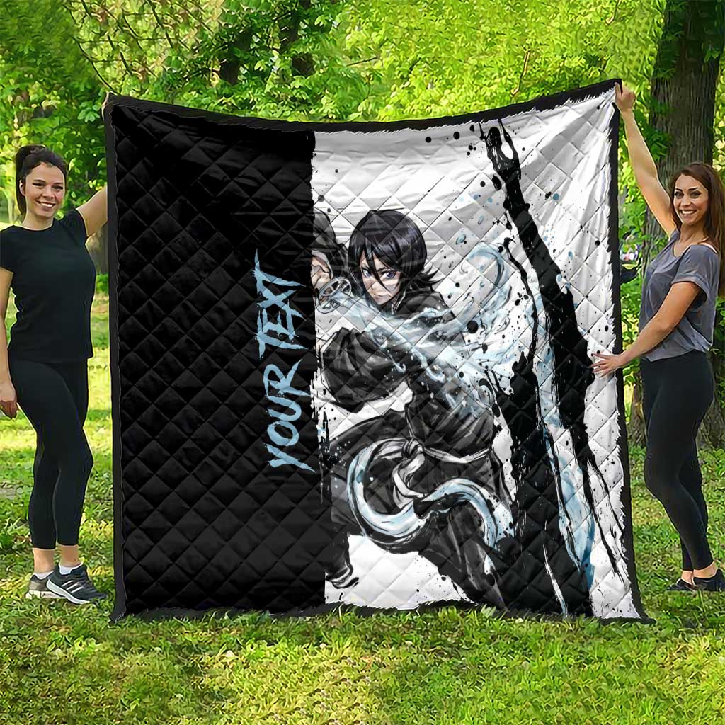 Personalized Rukia Kuchiki Quilt Ink Splash Anime Brush Style
