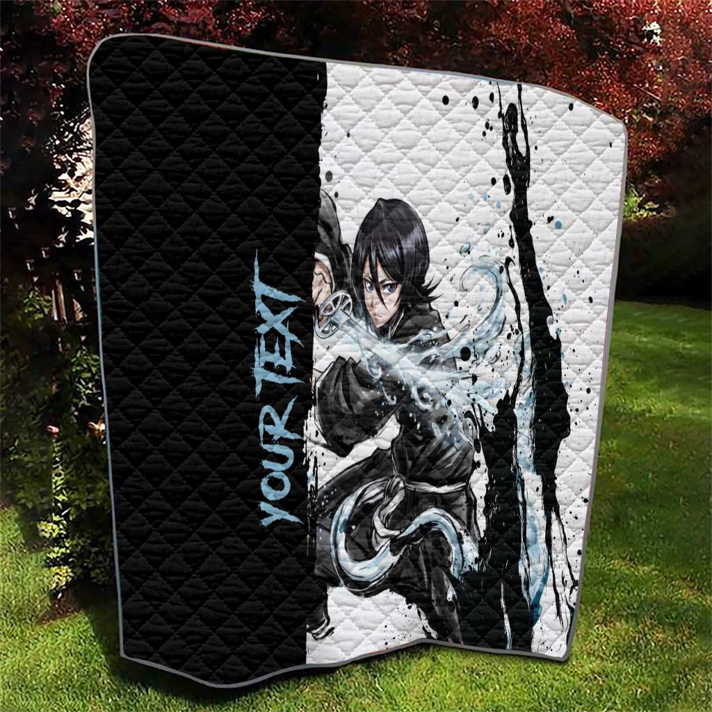 Personalized Rukia Kuchiki Quilt Ink Splash Anime Brush Style