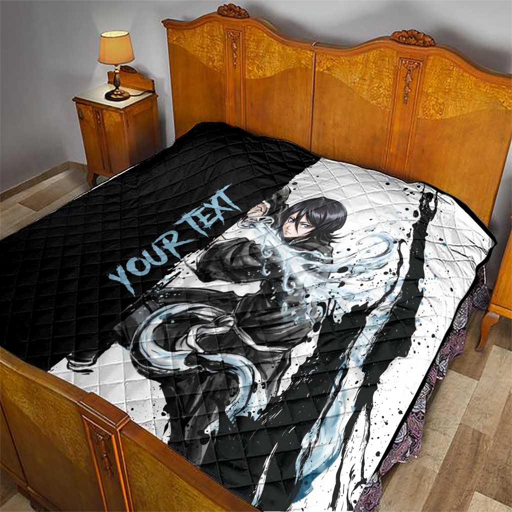 Personalized Rukia Kuchiki Quilt Ink Splash Anime Brush Style