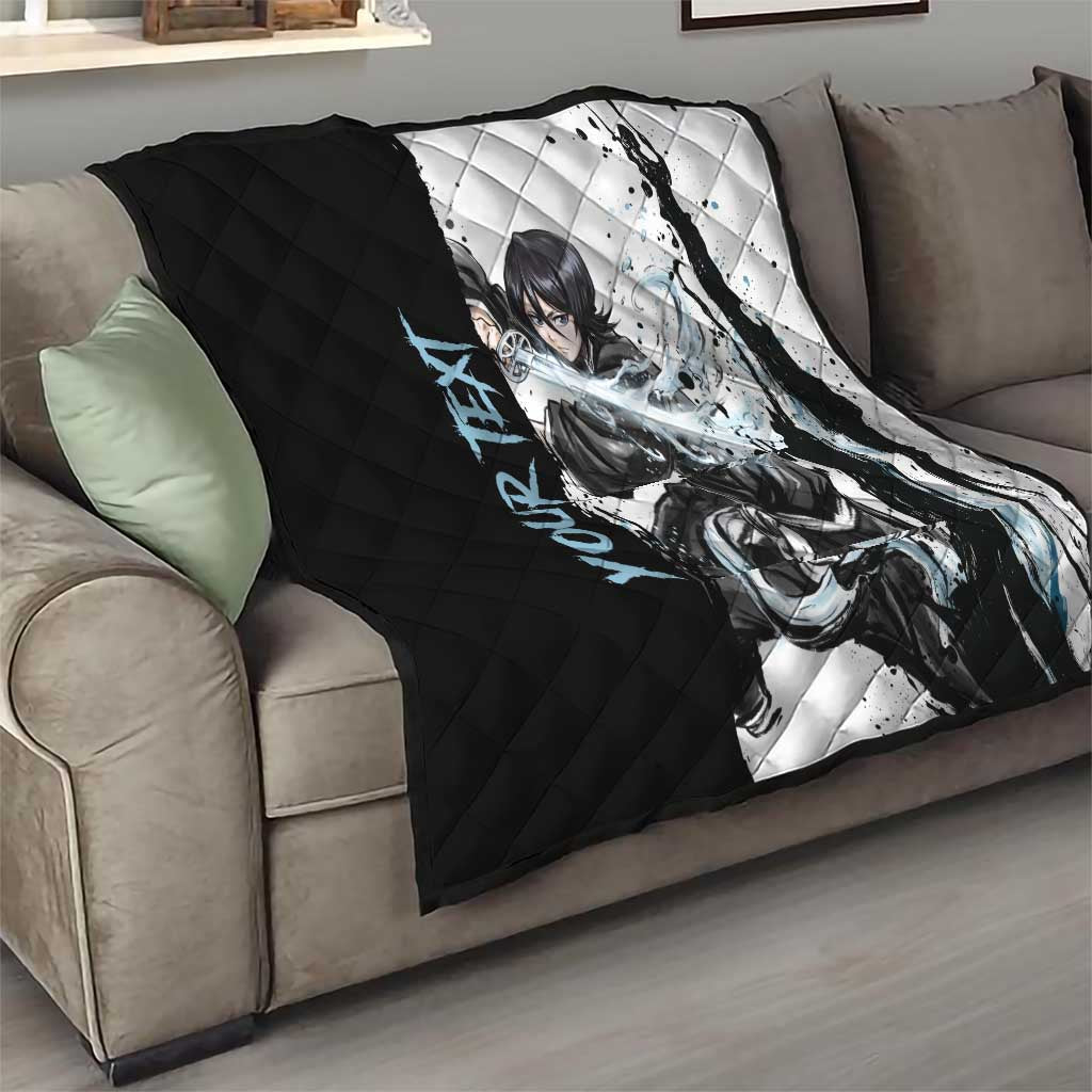 Personalized Rukia Kuchiki Quilt Ink Splash Anime Brush Style