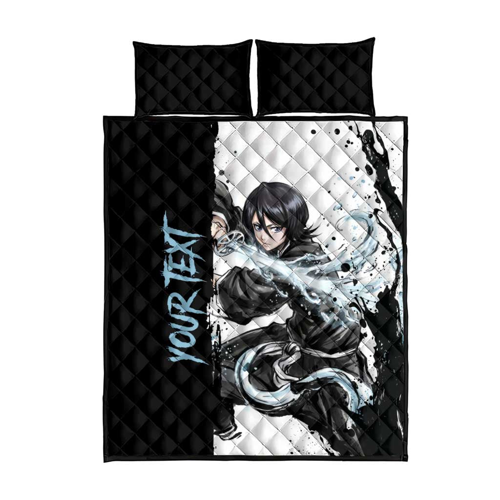Personalized Rukia Kuchiki Quilt Bed Set Ink Splash Anime Brush Style