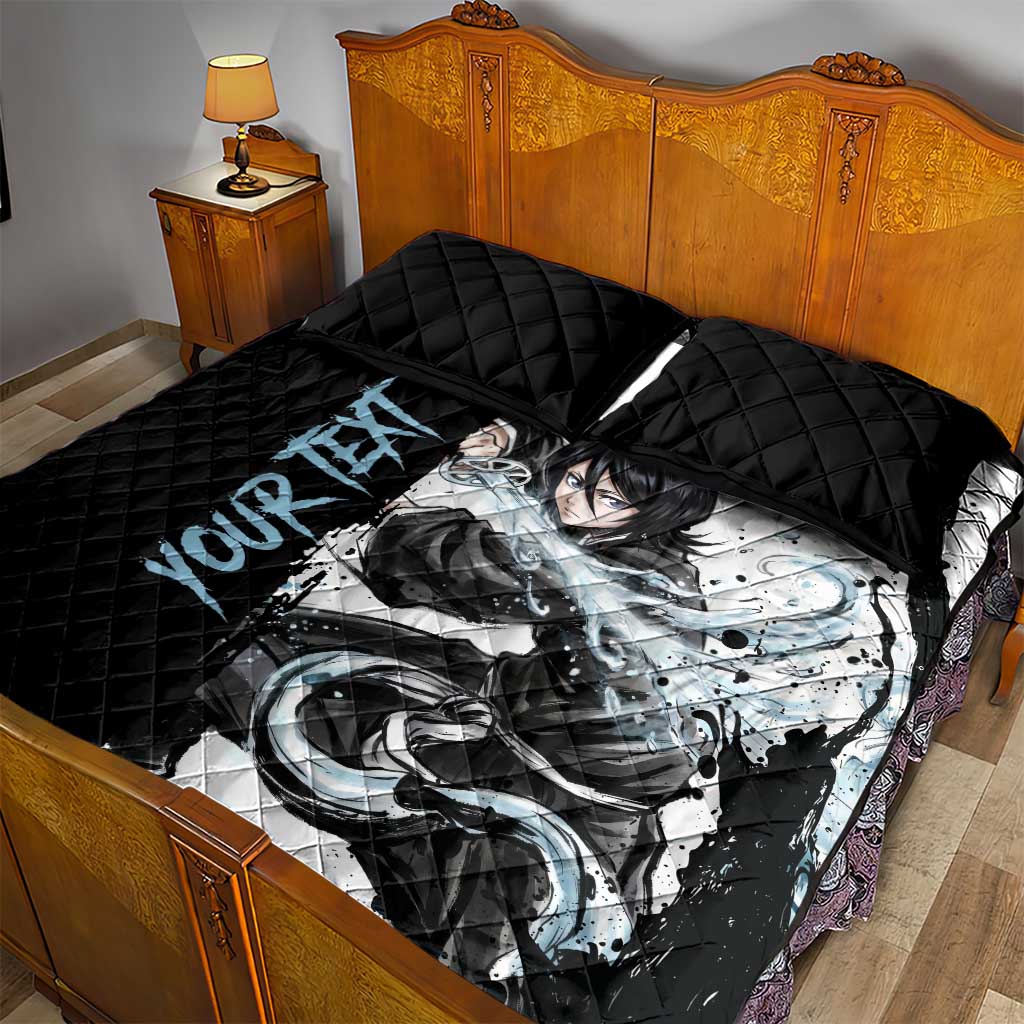 Personalized Rukia Kuchiki Quilt Bed Set Ink Splash Anime Brush Style