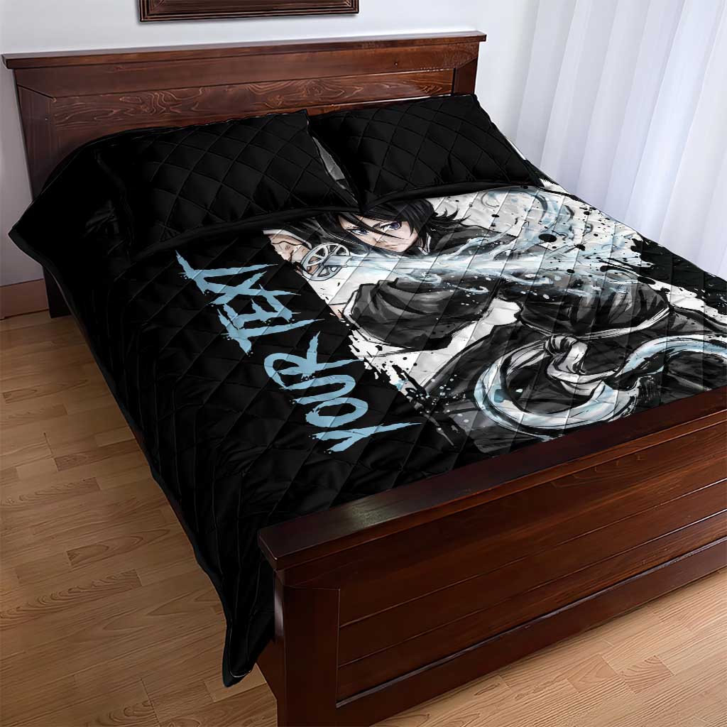 Personalized Rukia Kuchiki Quilt Bed Set Ink Splash Anime Brush Style