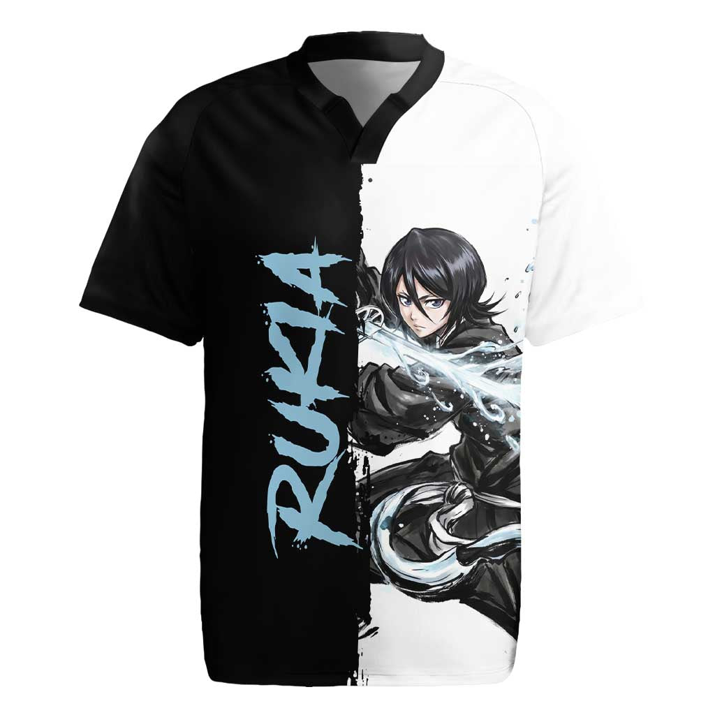 Personalized Rukia Kuchiki Rugby Jersey Ink Splash Anime Brush Style