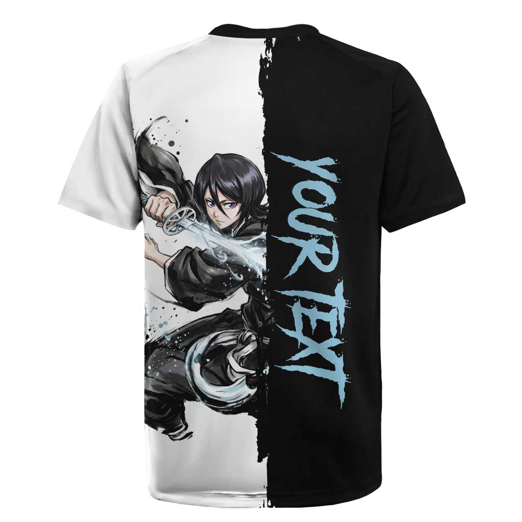 Personalized Rukia Kuchiki Rugby Jersey Ink Splash Anime Brush Style