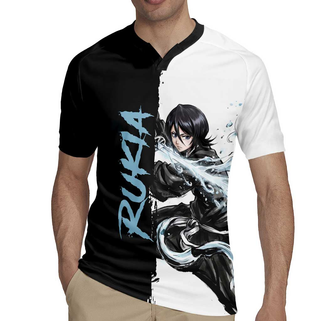 Personalized Rukia Kuchiki Rugby Jersey Ink Splash Anime Brush Style