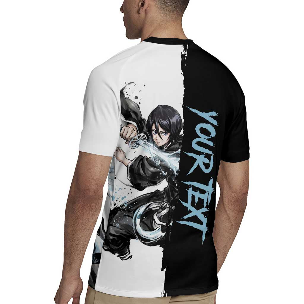 Personalized Rukia Kuchiki Rugby Jersey Ink Splash Anime Brush Style