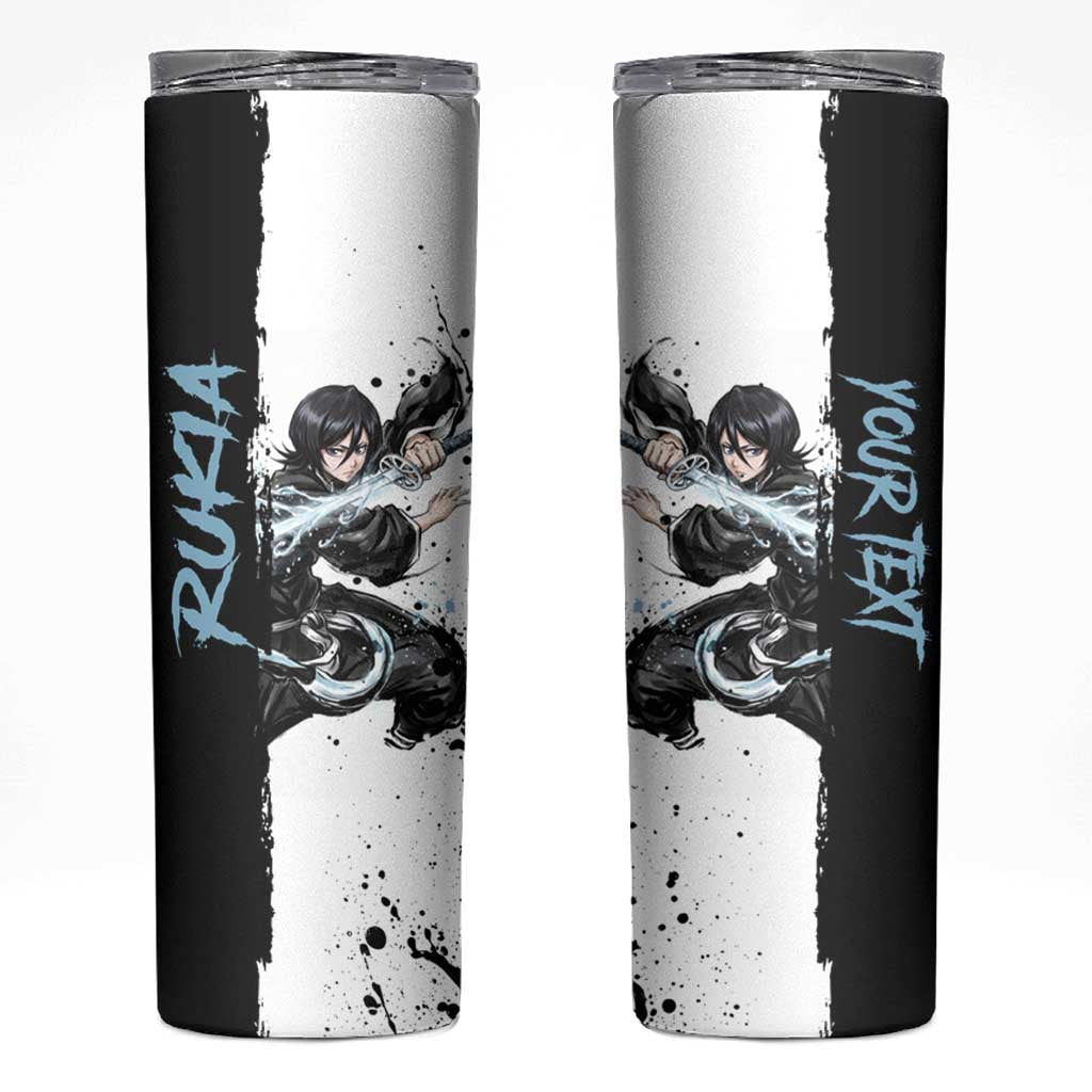 Personalized Rukia Kuchiki Skinny Tumbler Ink Splash Anime Brush Style