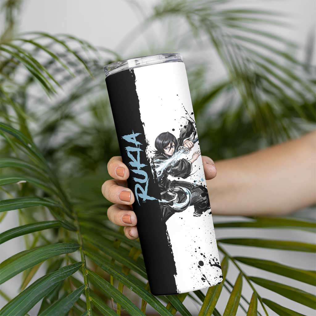 Personalized Rukia Kuchiki Skinny Tumbler Ink Splash Anime Brush Style